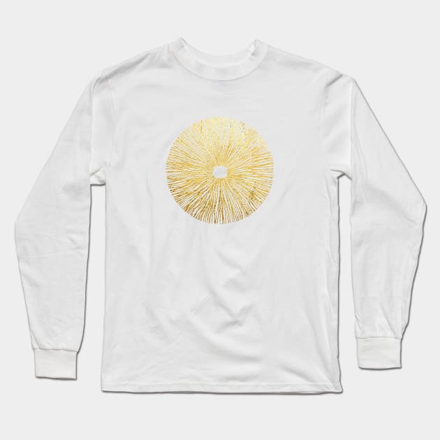 Gold magic mushroom  spore print Long Sleeve T-Shirt by iefae
